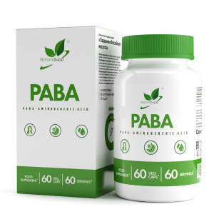NaturalSupp БАД к пище "PABA" Витамин В10 60 капс(Комплексная пищевая добавка)