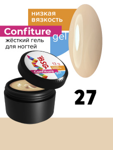BSG Жёсткий гель для наращивания Confiture №27 НИЗКАЯ ВЯЗКОСТЬ - Нежный бежевый(13 г)