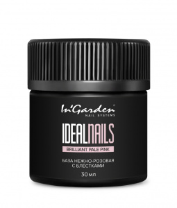 Камуфлирующая каучуковая база Brilliant Pale Pink IDEAL NAILS,30 мл, Арт: ING00147