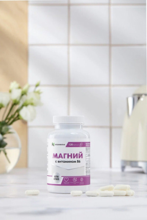 Vegannova Магний цитрат с витамином B6, 120 капсул