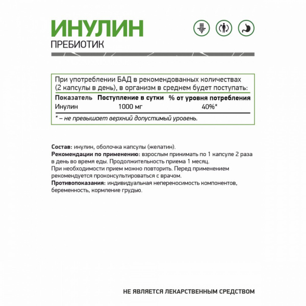 NaturalSupp БАД к пище "Инулин" 60 капс.