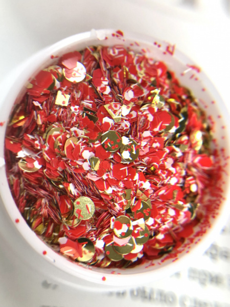 1203 IBDI Глиттер Confetty Mix Red 