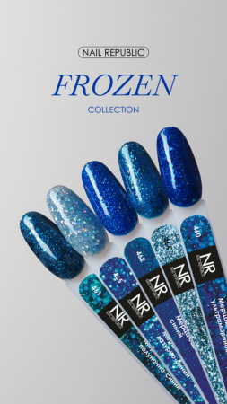 NR-461 Frozen гель-лак, Мерцающий полуночно-синий (10 мл)